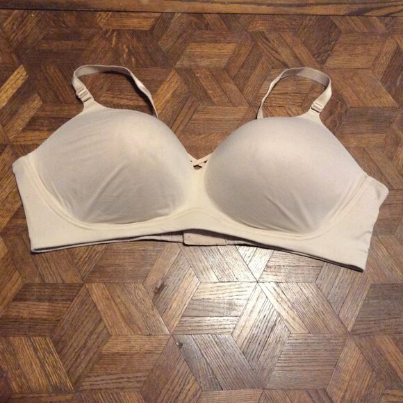 Torrid Curve 48D Bra 360 Back Smoothing Wire Free Push Up Plunge Back Close Nude - Picture 1 of 4